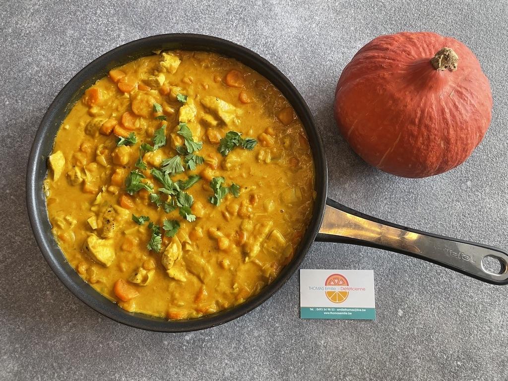 Curry de poulet au potimarron